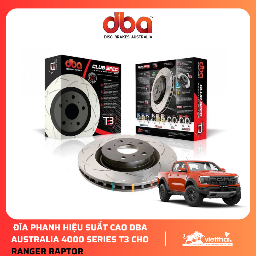 Đĩa Phanh hiệu suất cao DBA Australia 4000 Series T3 cho Ranger Raptor